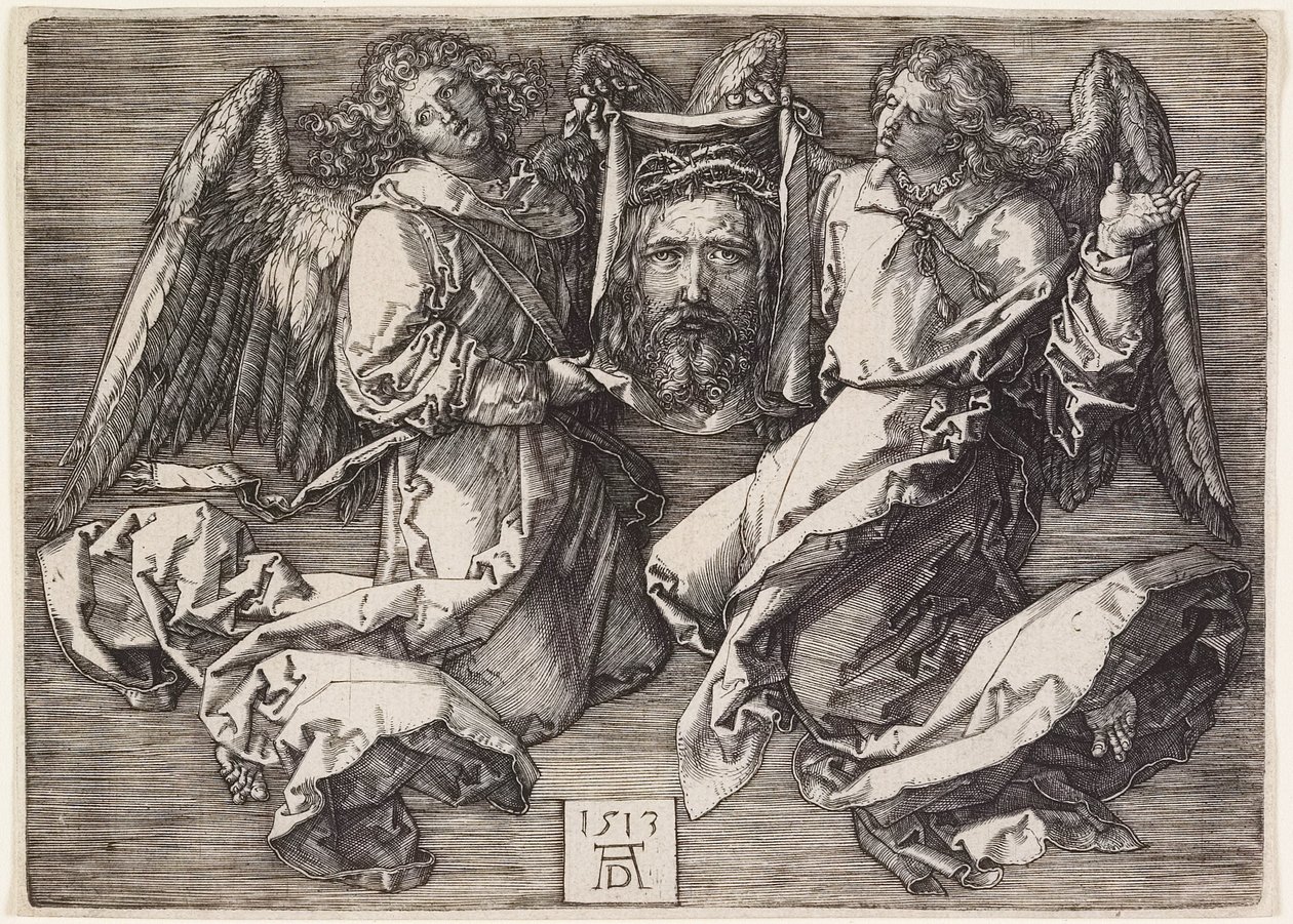 Sudarium prezentowane przez dwóch aniołów autorstwa Albrecht Dürer