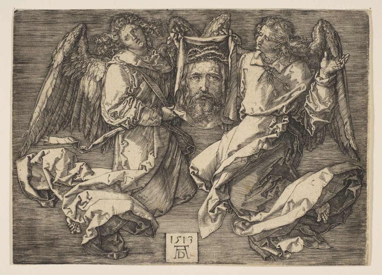 Chusta Weroniki trzymana przez dwóch aniołów autorstwa Albrecht Dürer