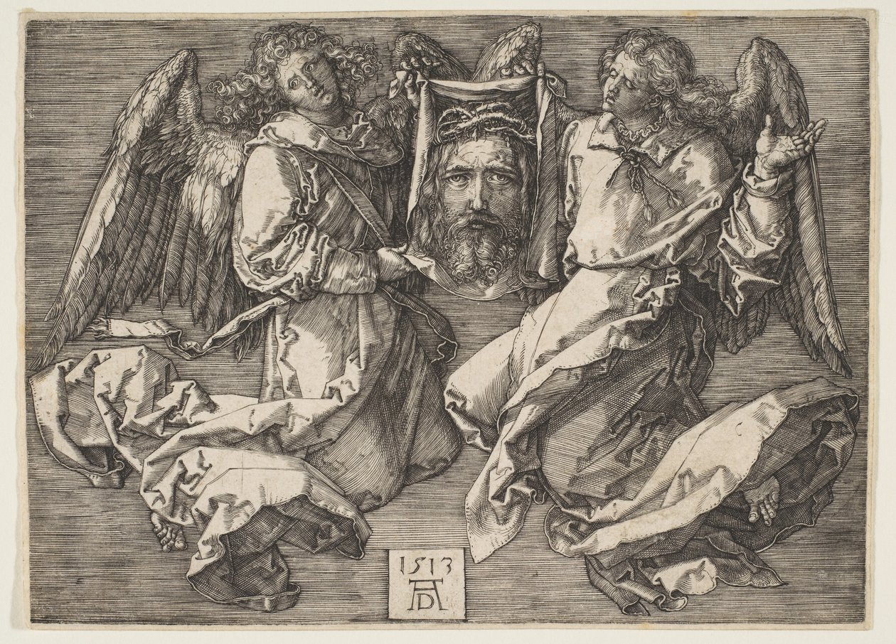 Chusta świętej Weroniki trzymana przez dwóch aniołów autorstwa Albrecht Dürer