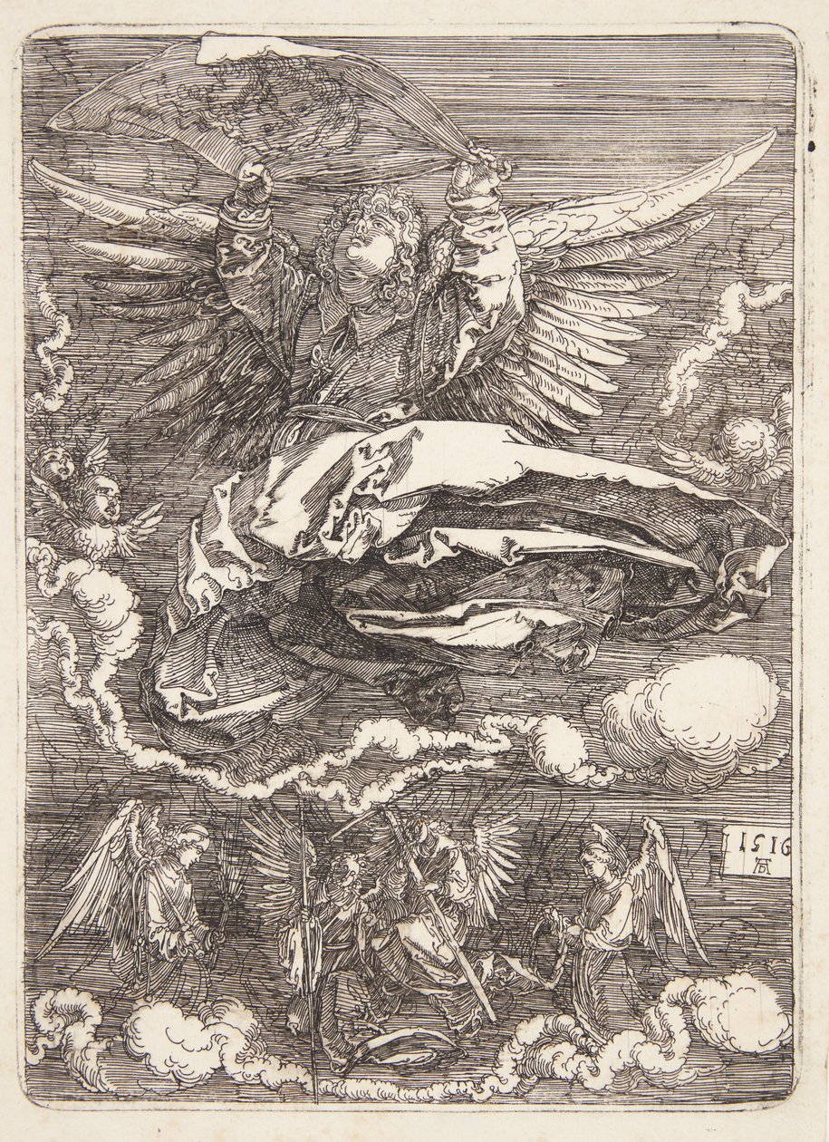 Sudarium rozłożone przez anioła autorstwa Albrecht Dürer