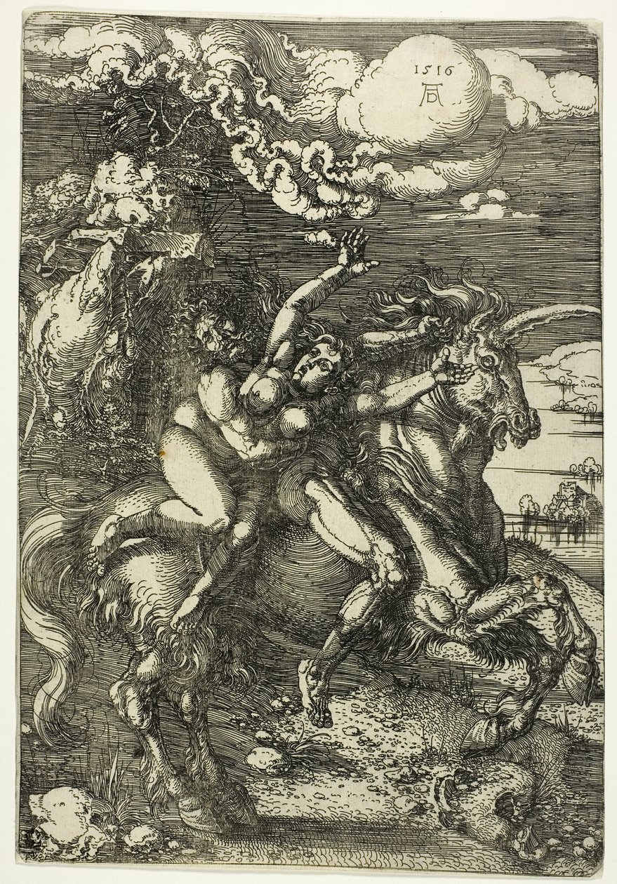 Porwanie prozerpiny na jednorożcu autorstwa Albrecht Dürer