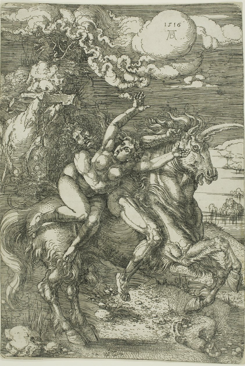 Porwanie prozerpiny na jednorożcu autorstwa Albrecht Dürer