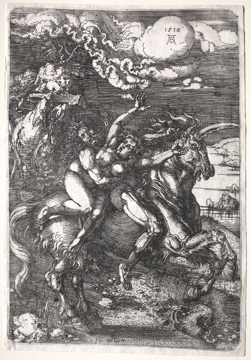 Porwanie na jednorożcu autorstwa Albrecht Dürer