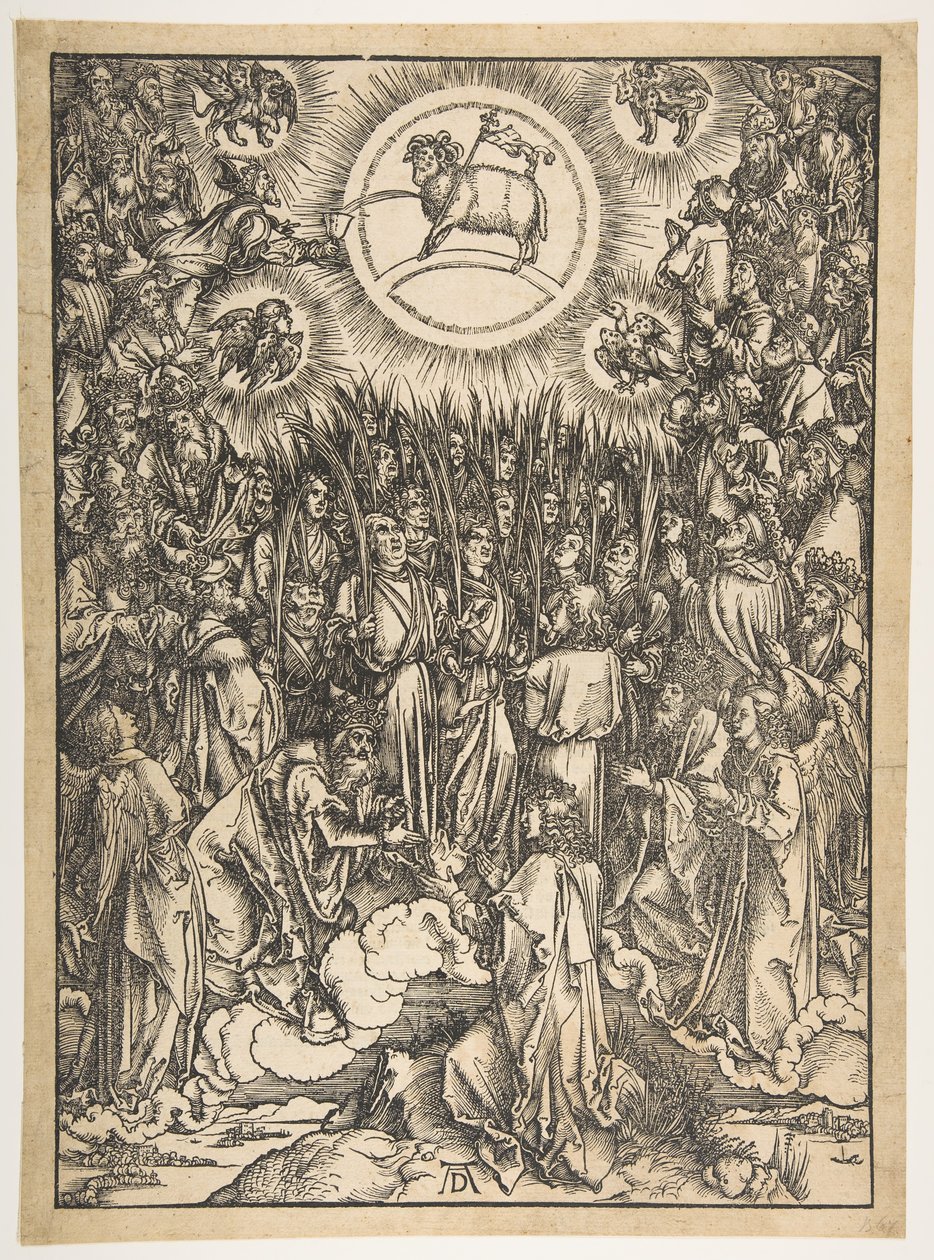 Adoracja Baranka, z Apokalipsy, wydanie łacińskie, 1511, 1511. autorstwa Albrecht Dürer
