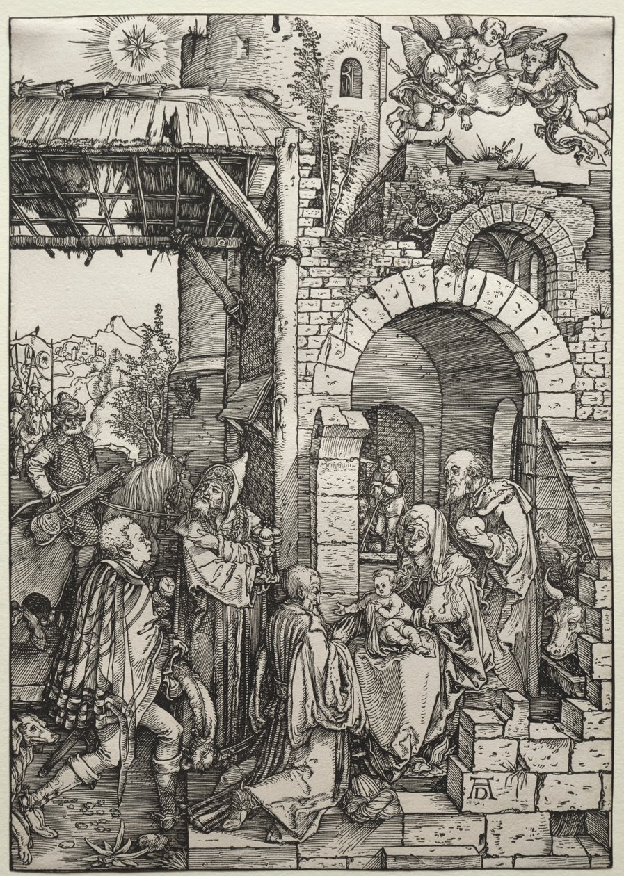 Adoracja Trzech Króli, c. 1501-1503. autorstwa Albrecht Dürer