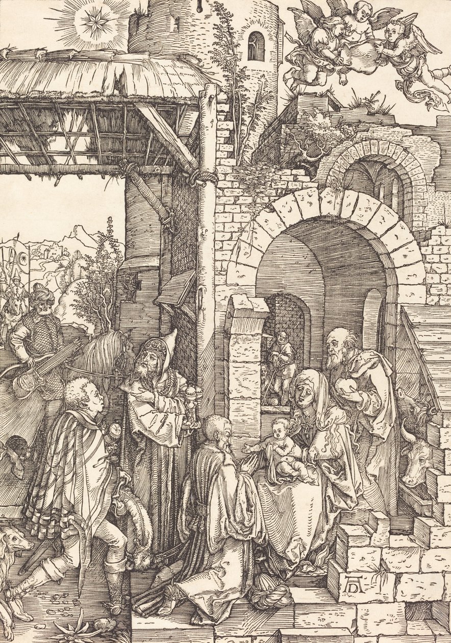 Adoracja Trzech Króli, c. 15011503. autorstwa Albrecht Dürer