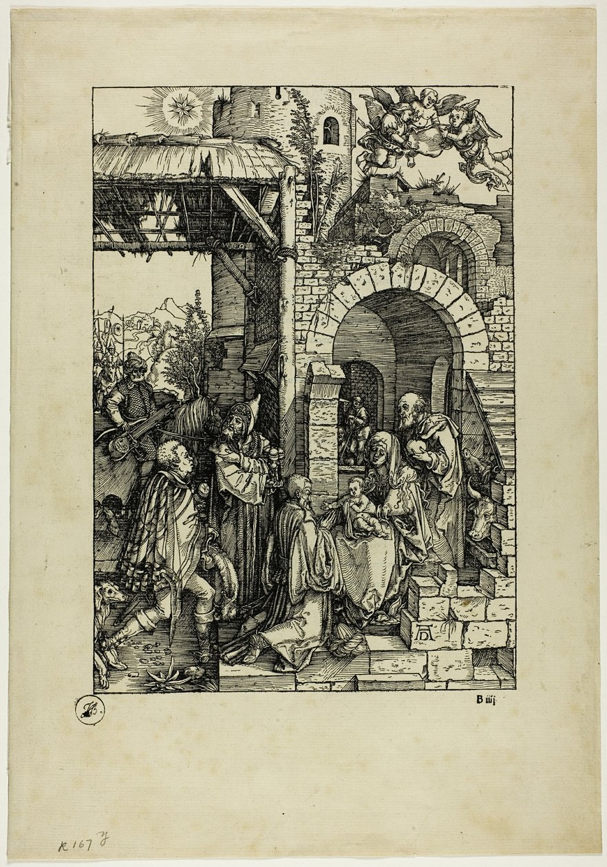 Adoracja Trzech Króli, z Życia Dziewicy autorstwa Albrecht Dürer