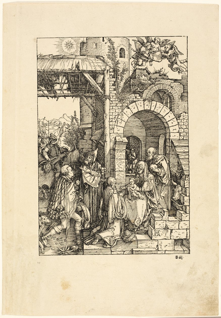 Adoracja Trzech Króli, z Życia Dziewicy autorstwa Albrecht Dürer