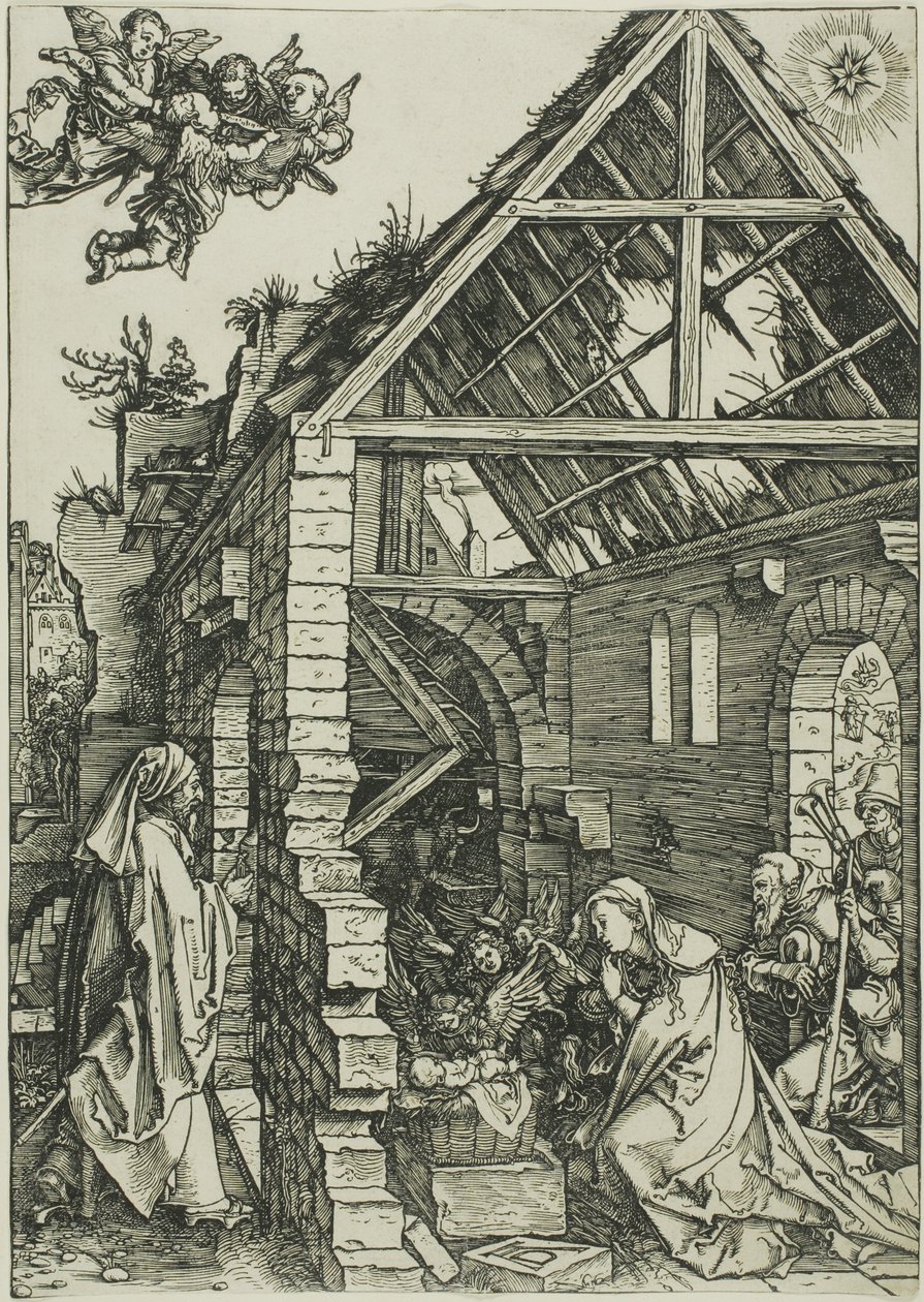 Adoracja pasterzy, z Życia Dziewicy autorstwa Albrecht Dürer