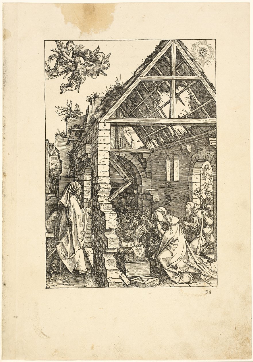 Adoracja pasterzy, z Życia Dziewicy autorstwa Albrecht Dürer