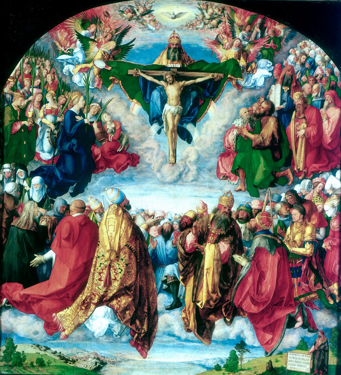 Adoracja Trójcy Świętej Ołtarz Landauera, 1511 autorstwa Albrecht Dürer
