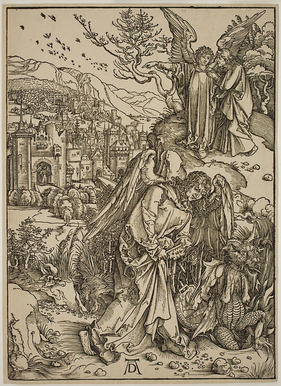 Anioł ukazujący św. Janowi Nową Jerozolimę autorstwa Albrecht Dürer