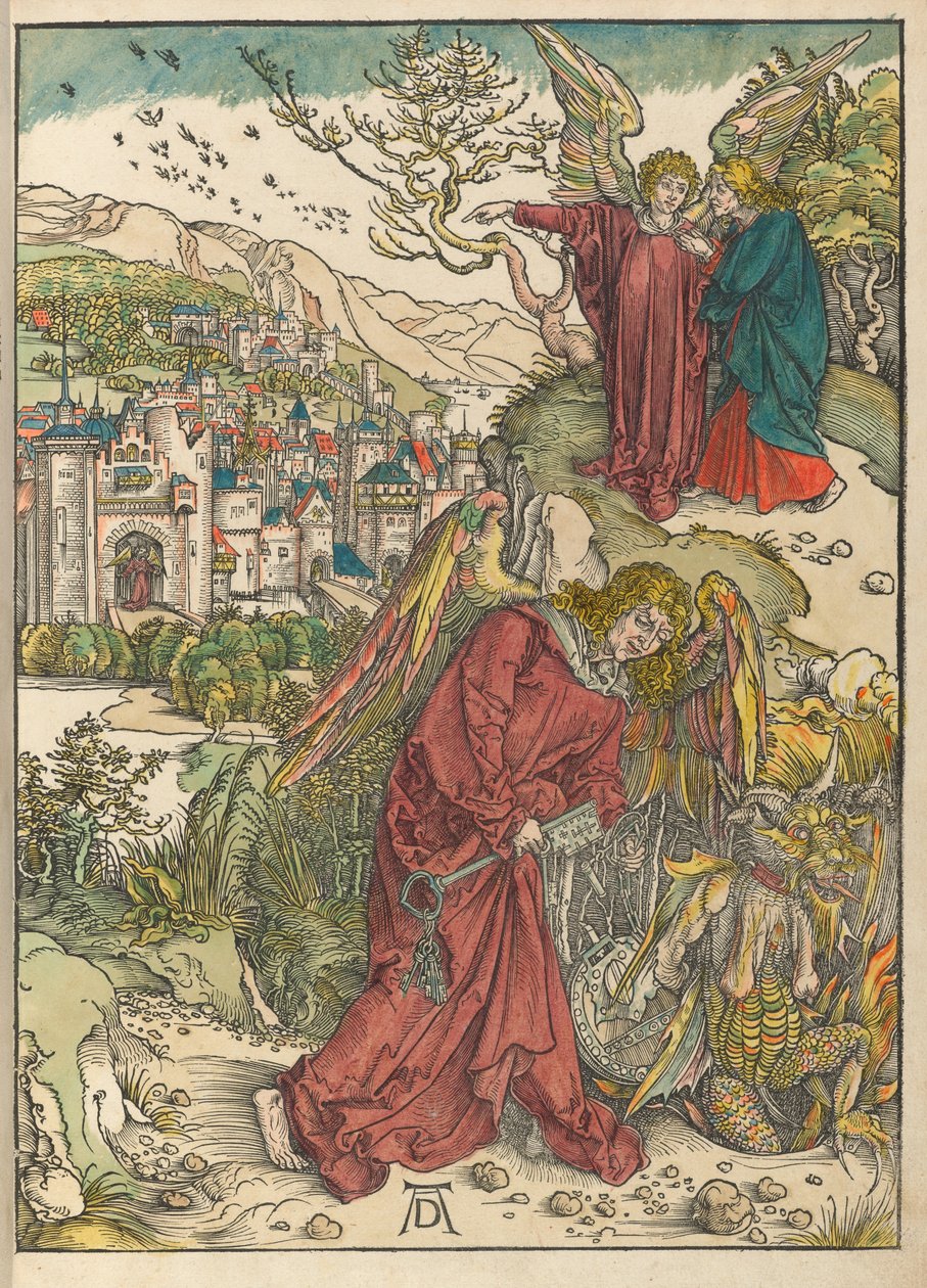 Anioł z kluczem do studni bez dna autorstwa Albrecht Dürer