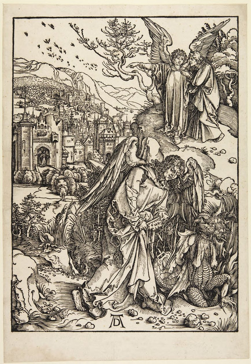 Anioł z kluczem do otchłani autorstwa Albrecht Dürer