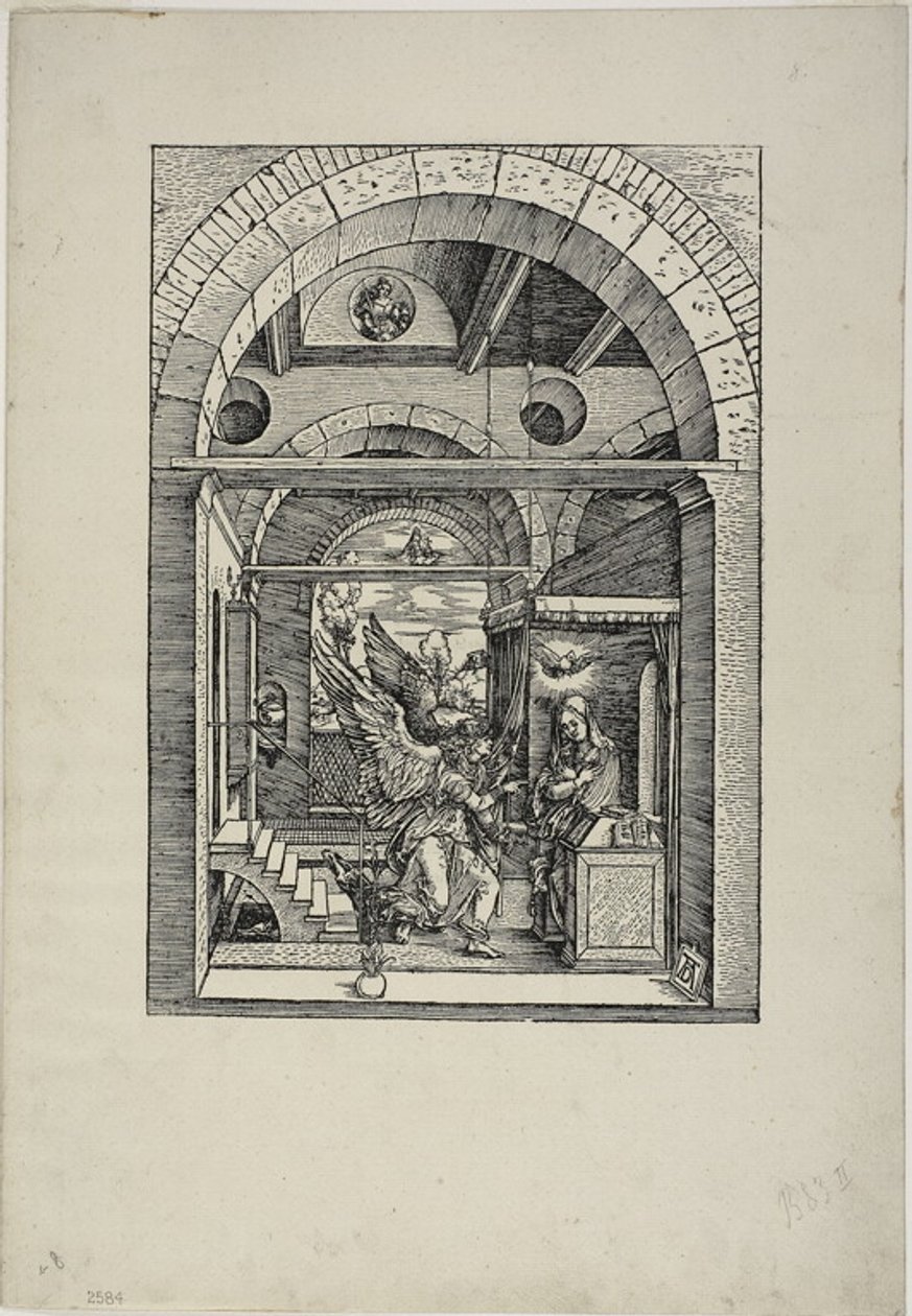 Zwiastowanie, z Życia Dziewicy autorstwa Albrecht Dürer
