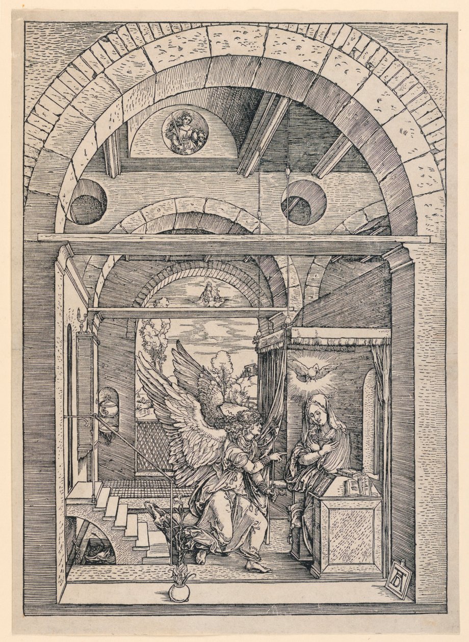 Zwiastowanie z cyklu Życie Dziewicy autorstwa Albrecht Dürer
