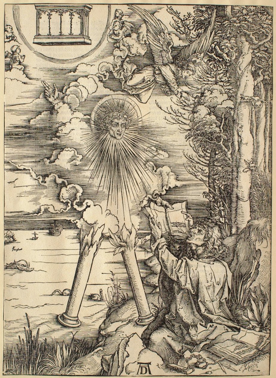 Apokalipsa: Święty Jan pożerający księgę autorstwa Albrecht Dürer