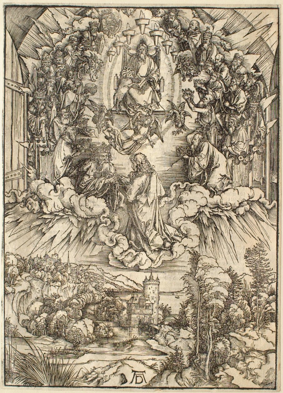 Apokalipsa: święty Jan przed Bogiem i starszymi autorstwa Albrecht Dürer