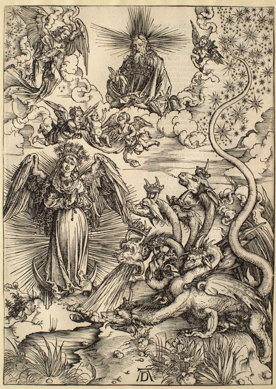 Apokalipsa: Apokaliptyczna kobieta autorstwa Albrecht Dürer
