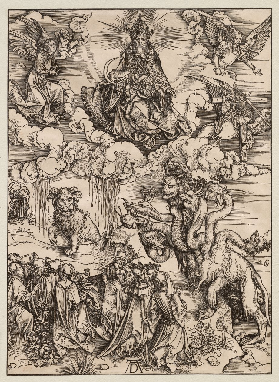 Apokalipsa: Bestia o dwóch rogach jak baranek autorstwa Albrecht Dürer