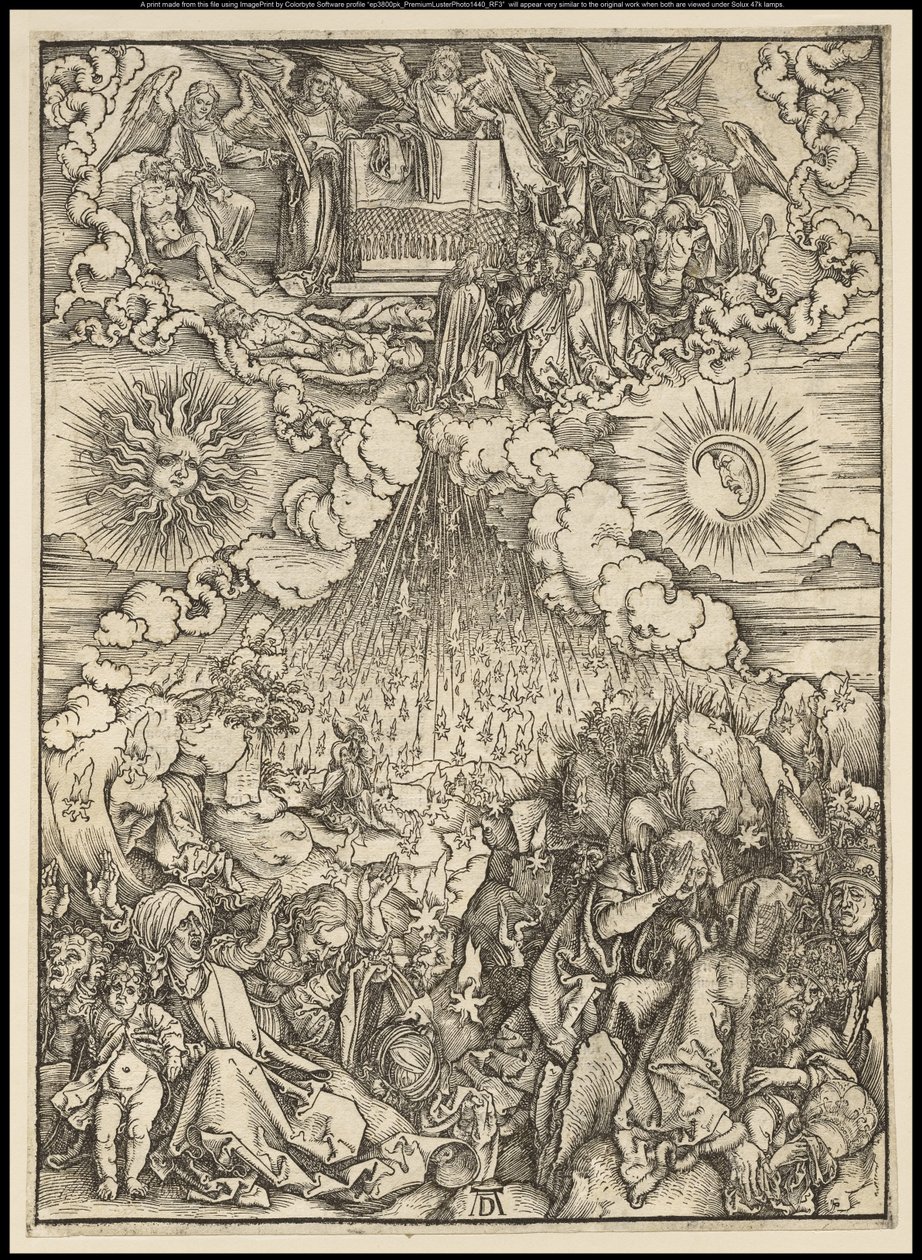 Apokalipsa: otwarcie piątej i szóstej pieczęci, 1497-98 autorstwa Albrecht Dürer