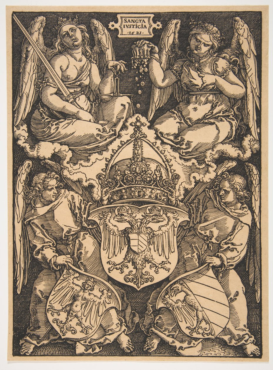 Ramiona Świętego Cesarstwa Rzymskiego i Miasta Norymbergi. autorstwa Albrecht Dürer