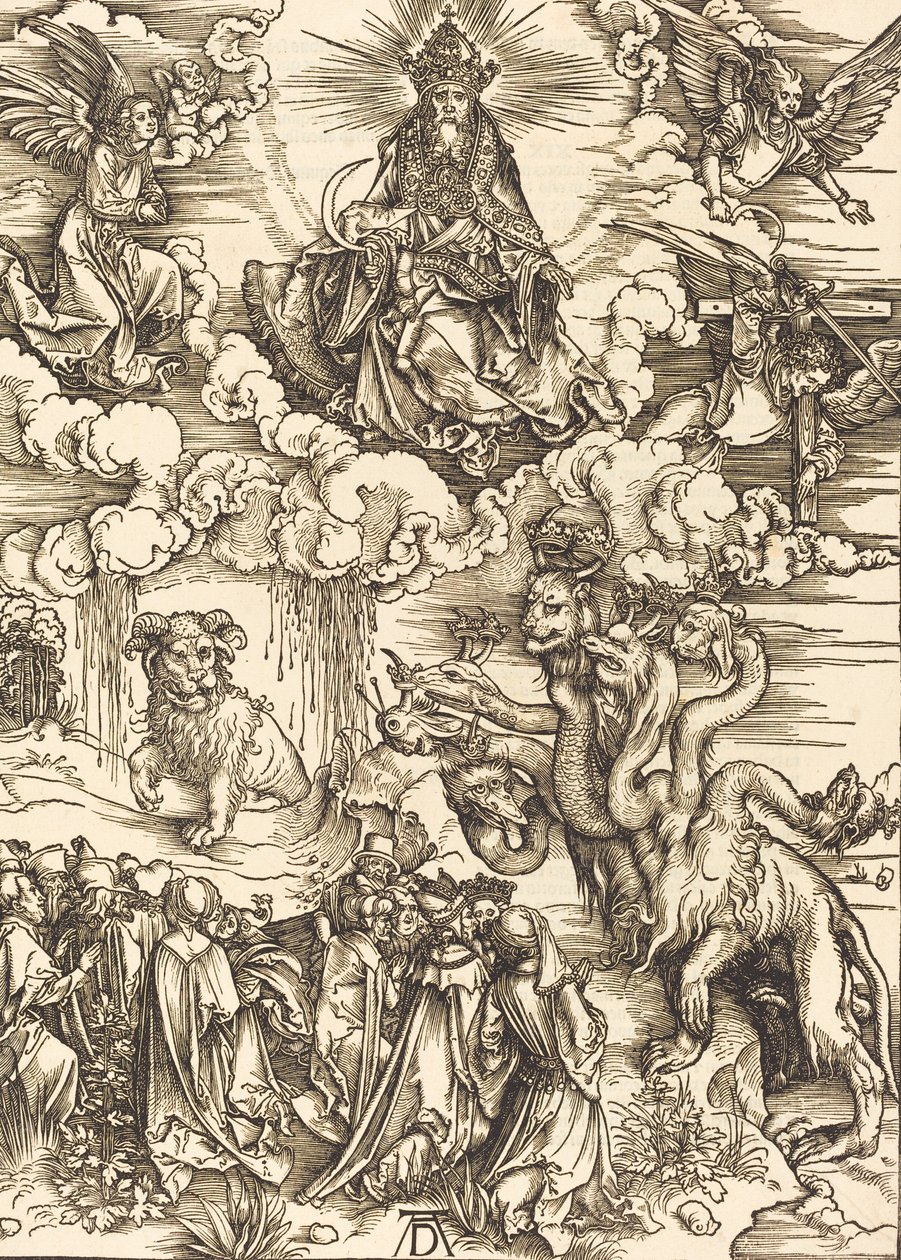 Bestia z dwoma rogami jak baranek, 1498. autorstwa Albrecht Dürer