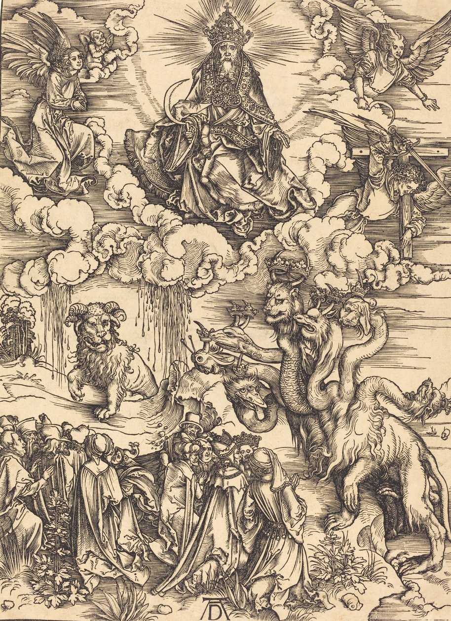Bestia z Dwoma Rogami jak Baranek, prawdopodobnie ok. 14961498. autorstwa Albrecht Dürer