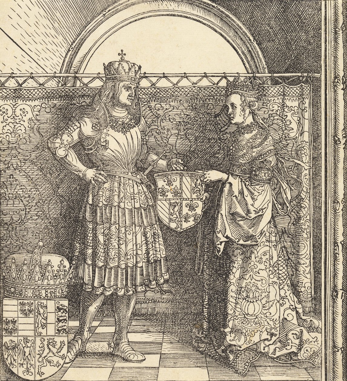 Zaręczyny Maksymiliana z Marią Burgundii, 1511. autorstwa Albrecht Dürer
