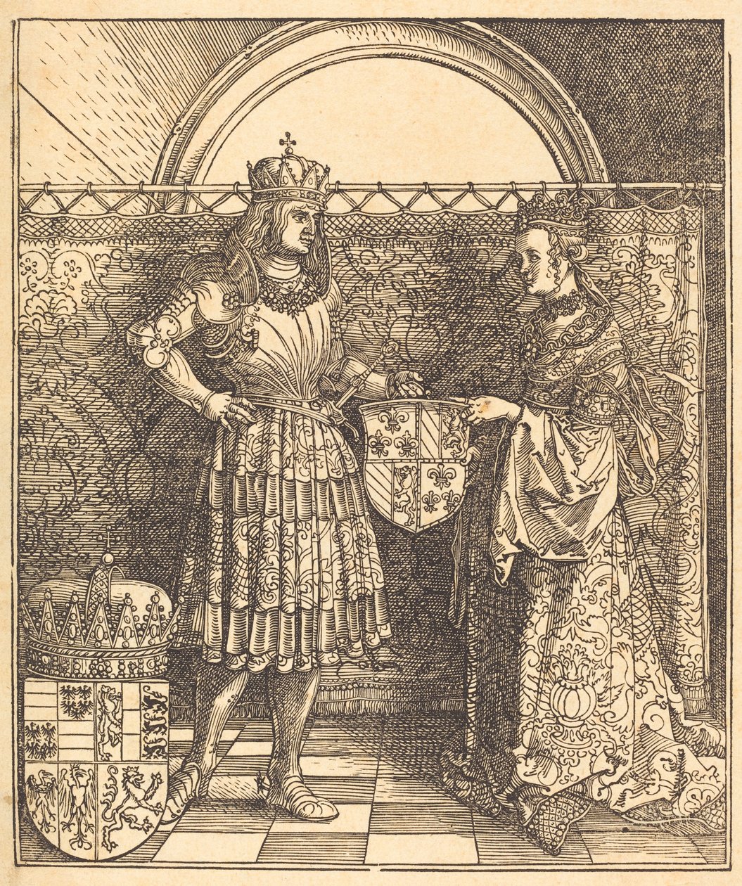 Zaręczyny Maksymiliana z Marią Burgundii, 1515. autorstwa Albrecht Dürer