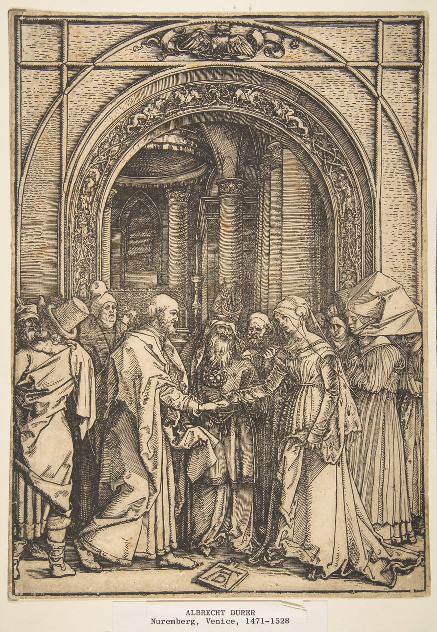 Zaręczyny Dziewicy, z Życia Dziewicy, ca. 1503. autorstwa Albrecht Dürer