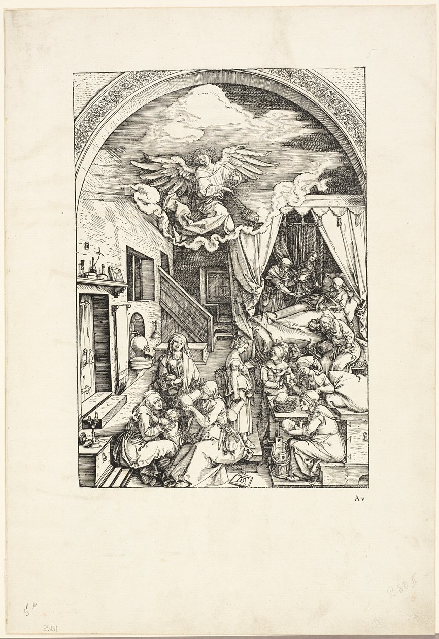 Narodziny Dziewicy, z Życia Dziewicy autorstwa Albrecht Dürer