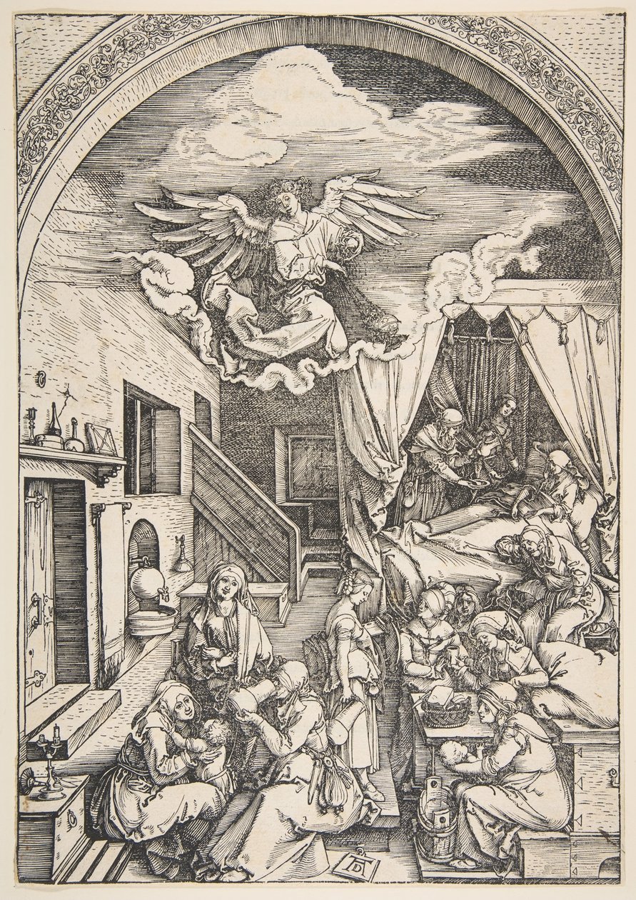 Narodziny Dziewicy, z Życia Dziewicy, ca. 1503. autorstwa Albrecht Dürer