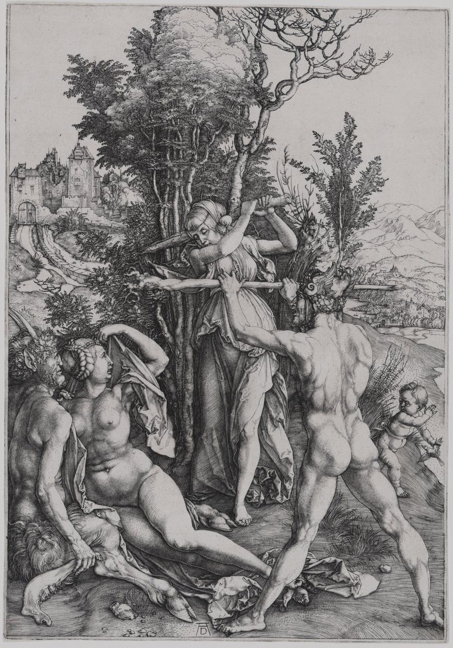 Walka Cnoty i Przyjemności w obecności Herkulesa (Herkules na rozdrożu) autorstwa Albrecht Dürer