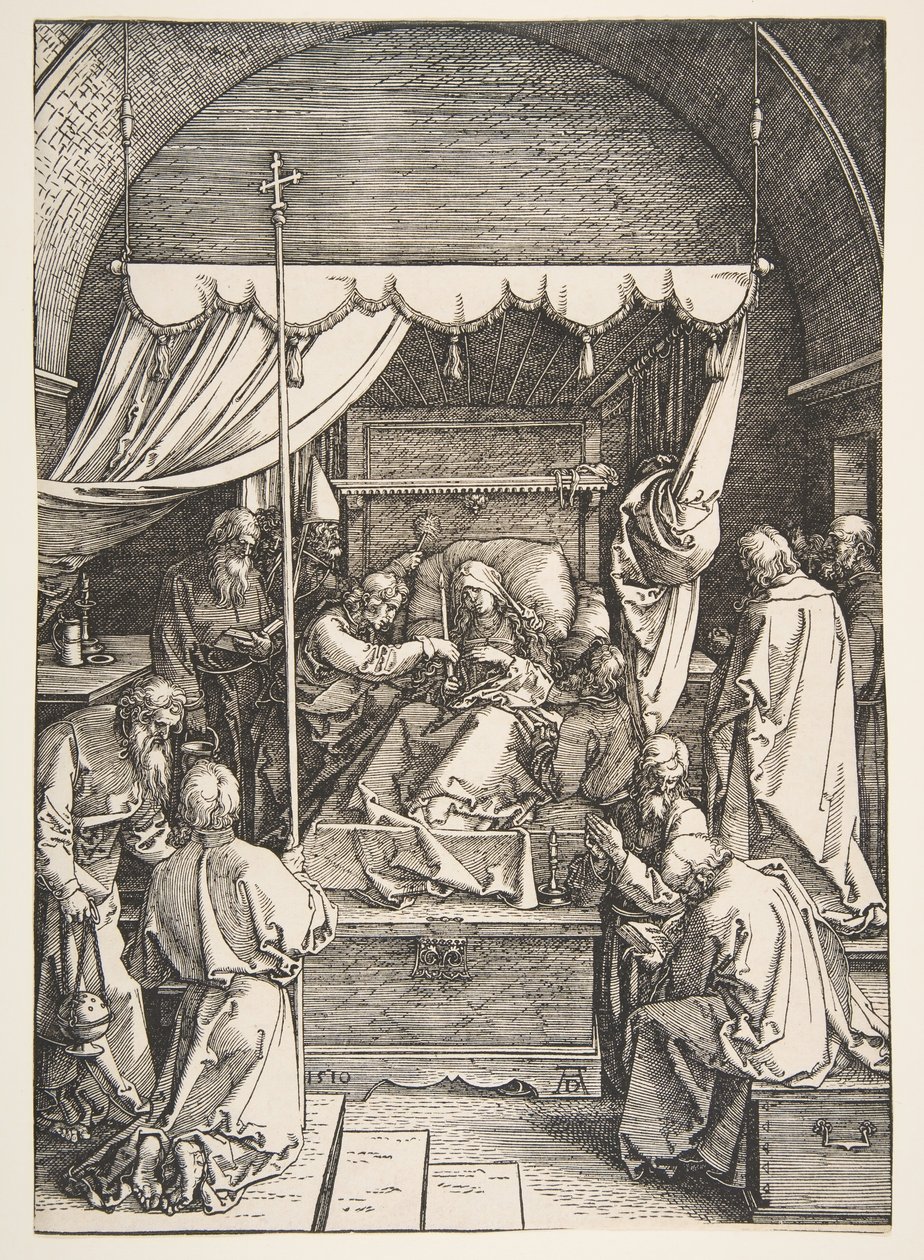Śmierć Dziewicy, z Życia Dziewicy, 1510. autorstwa Albrecht Dürer