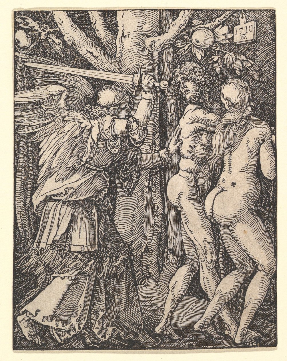„Wypędzenie z raju”, fragment „Małej pasji” autorstwa Albrecht Dürer