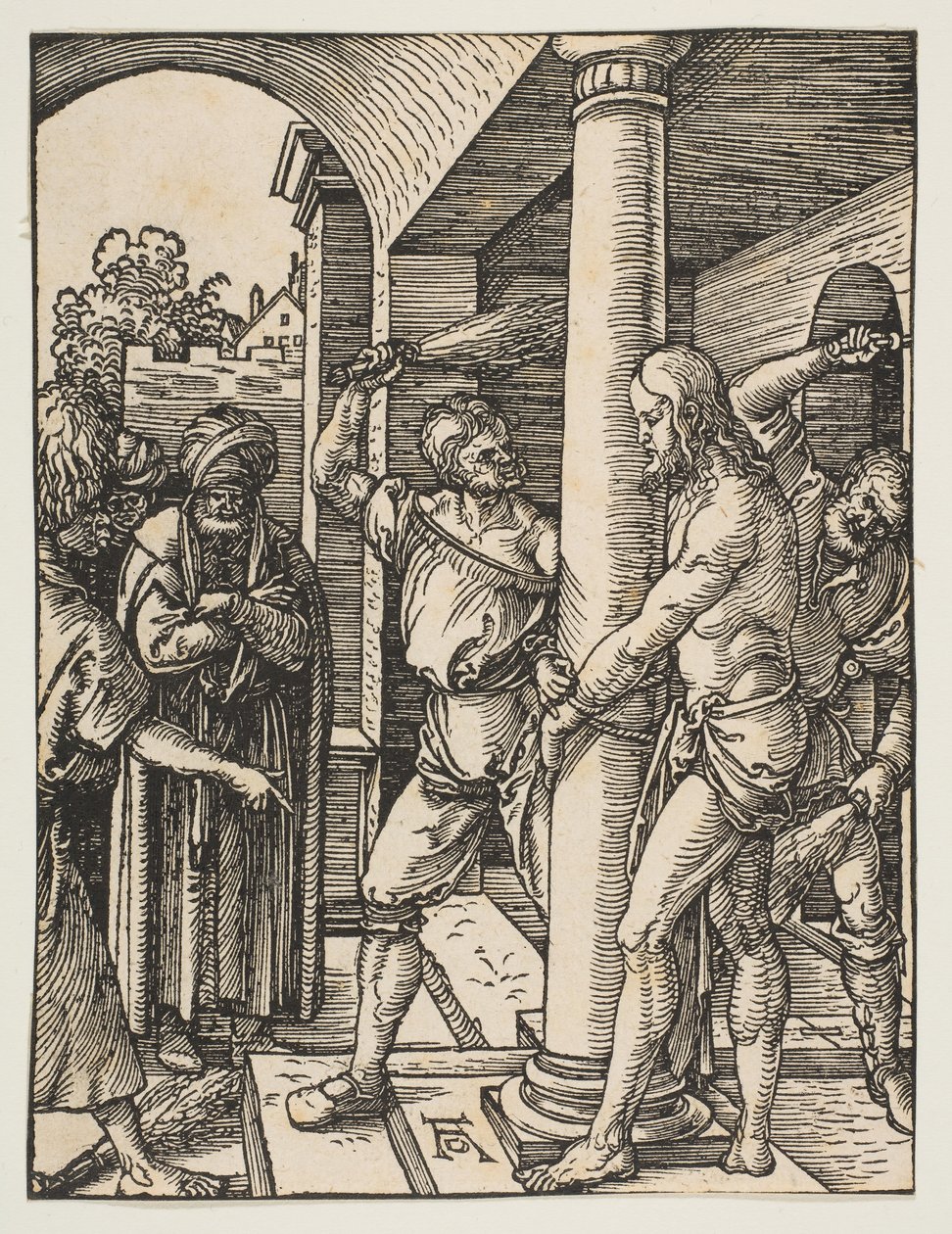 Biczowanie, z Małej pasji, ca. 1509. autorstwa Albrecht Dürer