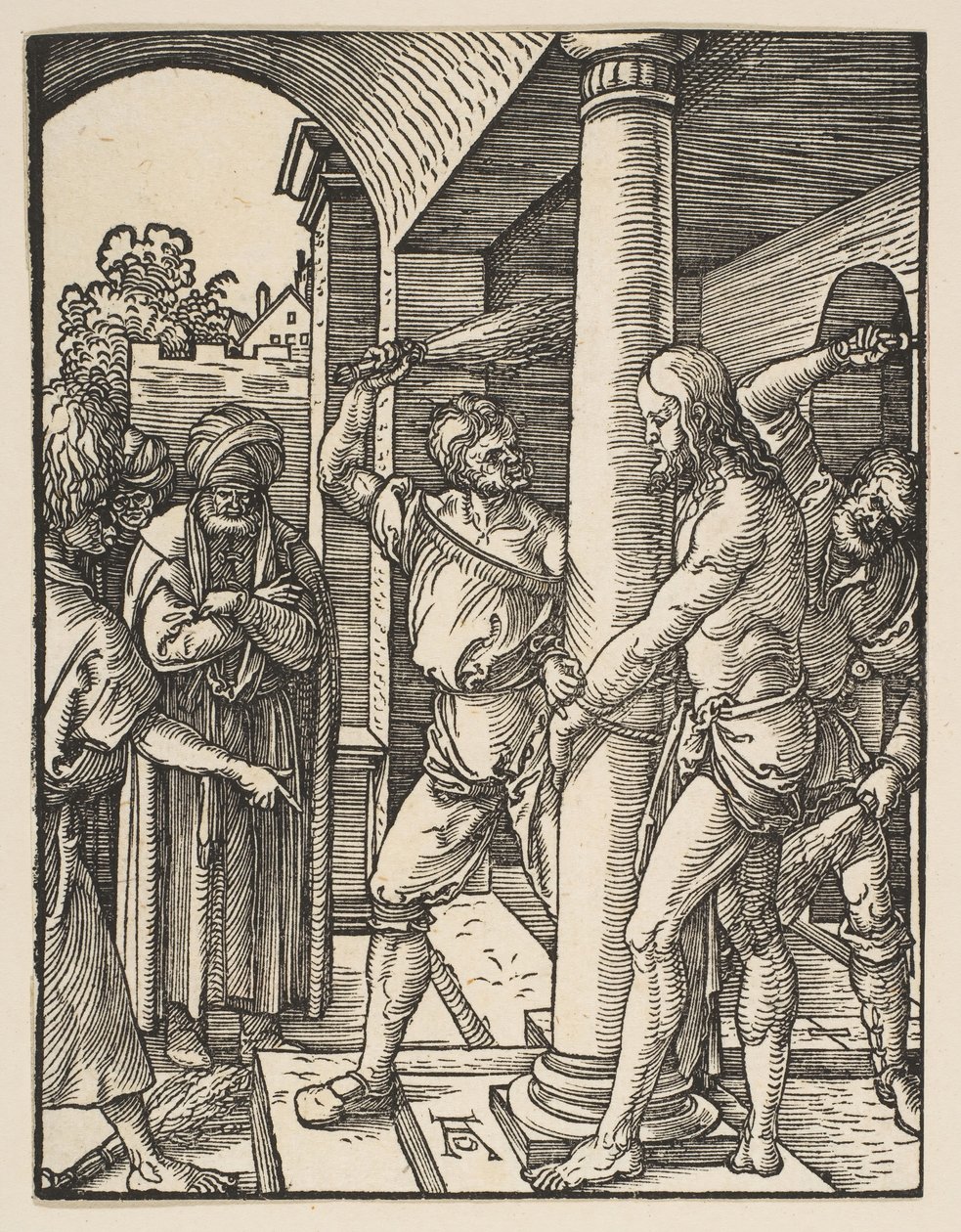 Biczowanie, z Małej pasji, ca. 1509. autorstwa Albrecht Dürer