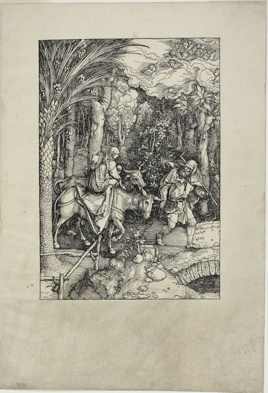 Ucieczka do Egiptu, z Życia Dziewicy autorstwa Albrecht Dürer
