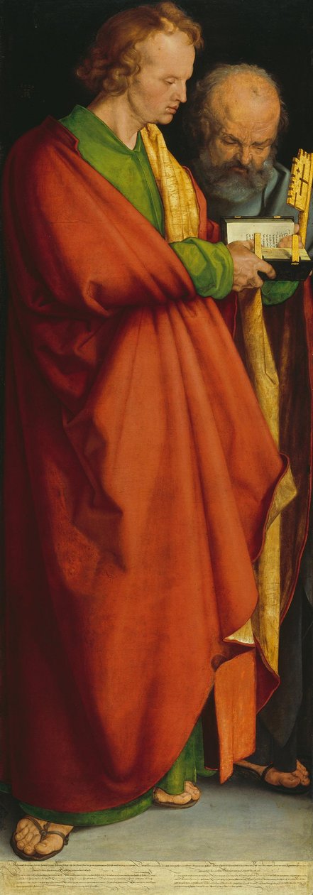 Die vier Apostel: Heilige Johannes und Petrus autorstwa Albrecht Dürer