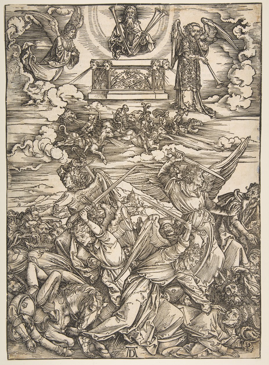 Czterej Aniołowie Mściciele z „Apokalipsy” autorstwa Albrecht Dürer