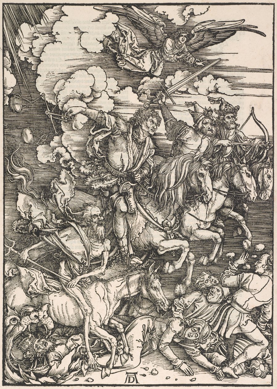 Czterej jeźdźcy z Apokalipsy św. Jana, 1497-98 autorstwa Albrecht Dürer