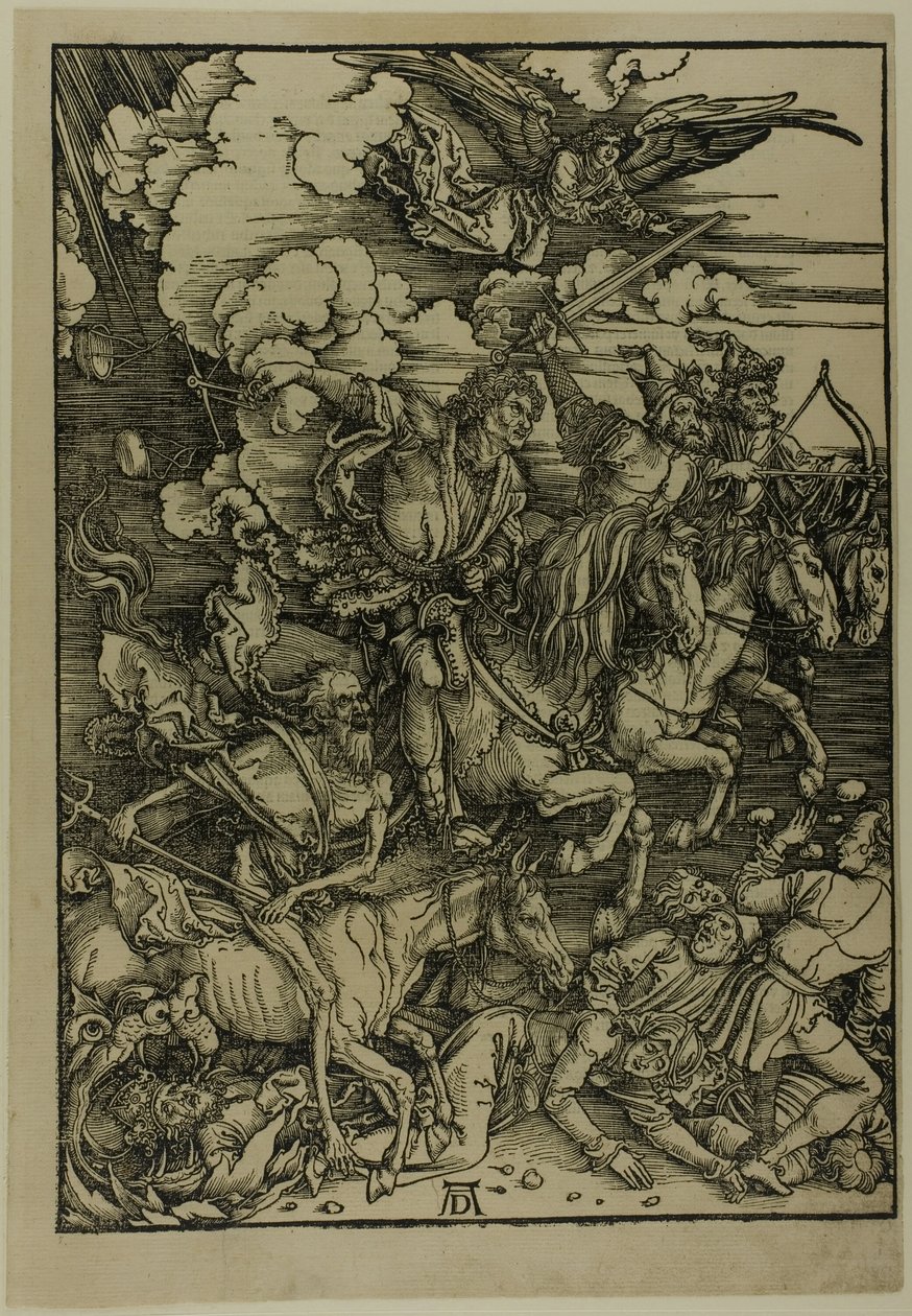 Czterej Jeźdźcy Apokalipsy, z Apokalipsy autorstwa Albrecht Dürer