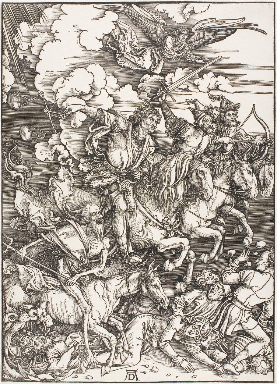 Czterej Jeźdźcy Apokalipsy, z Apokalipsy autorstwa Albrecht Dürer