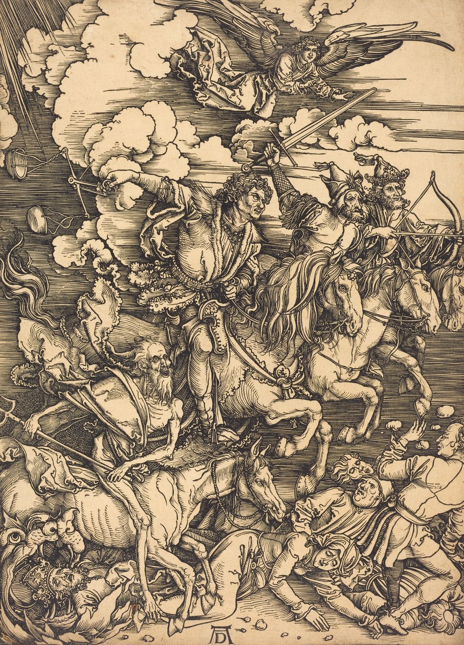 Czterech Jeźdźców prawdopodobnie ok. 14961498. autorstwa Albrecht Dürer