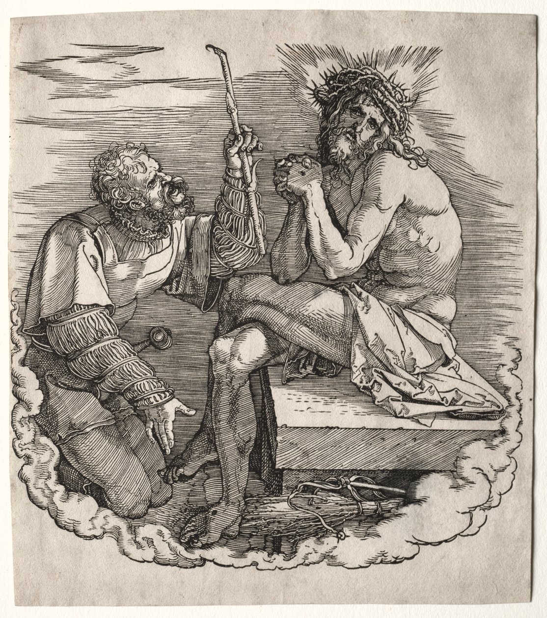 Wielka Pasja: Strona tytułowa – Chrystus, Mąż boleści autorstwa Albrecht Dürer