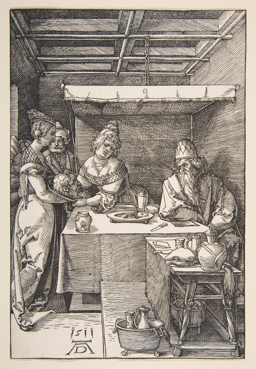 Głowa św. Jana Chrzciciela przywieziona do Herod.n.d. autorstwa Albrecht Dürer