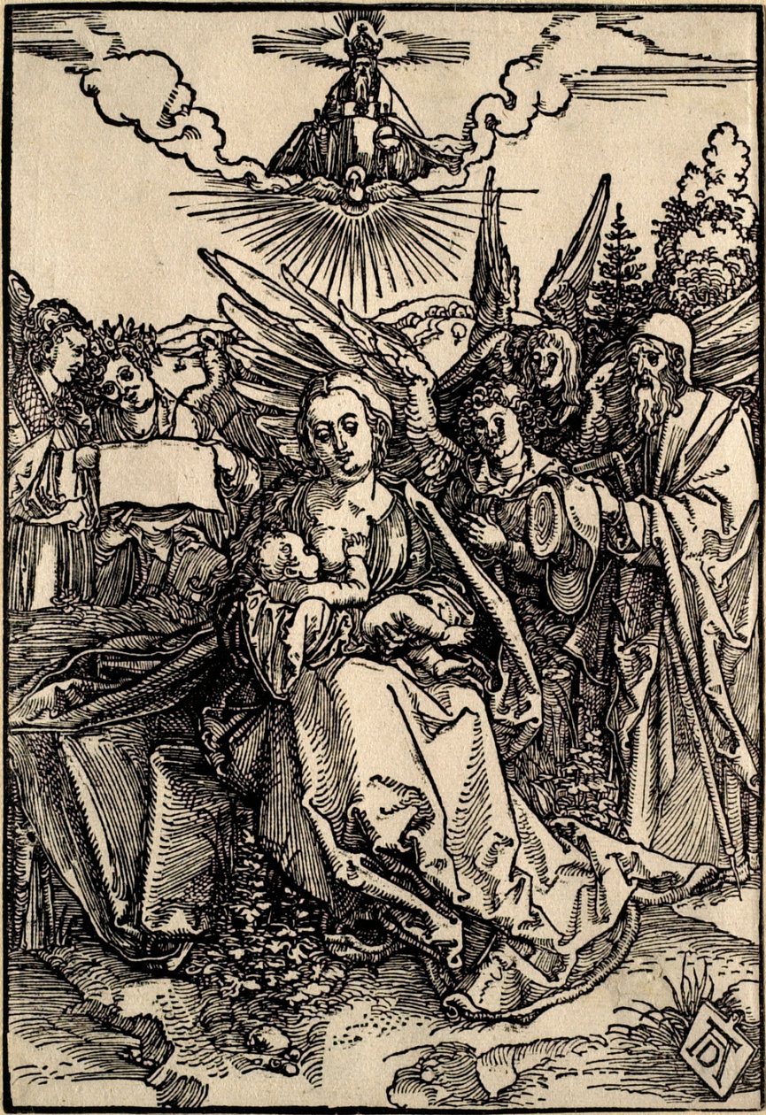 Święta Rodzina z pięcioma aniołami autorstwa Albrecht Dürer