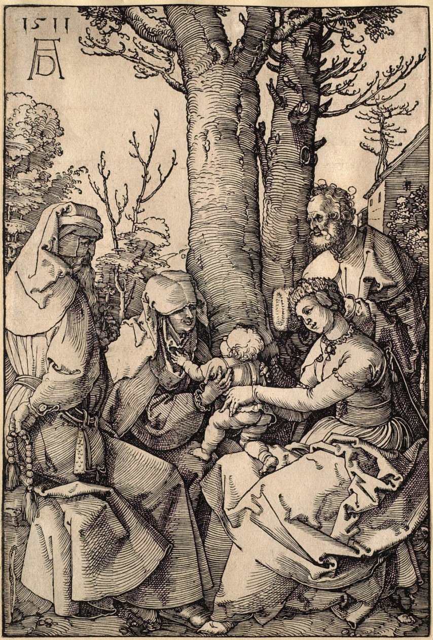 Święta Rodzina z Joachimem i Anną pod drzewem autorstwa Albrecht Dürer