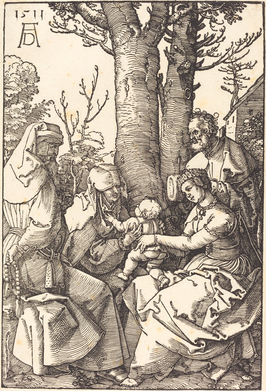 Święta Rodzina z Joachimem i Anną pod drzewem autorstwa Albrecht Dürer
